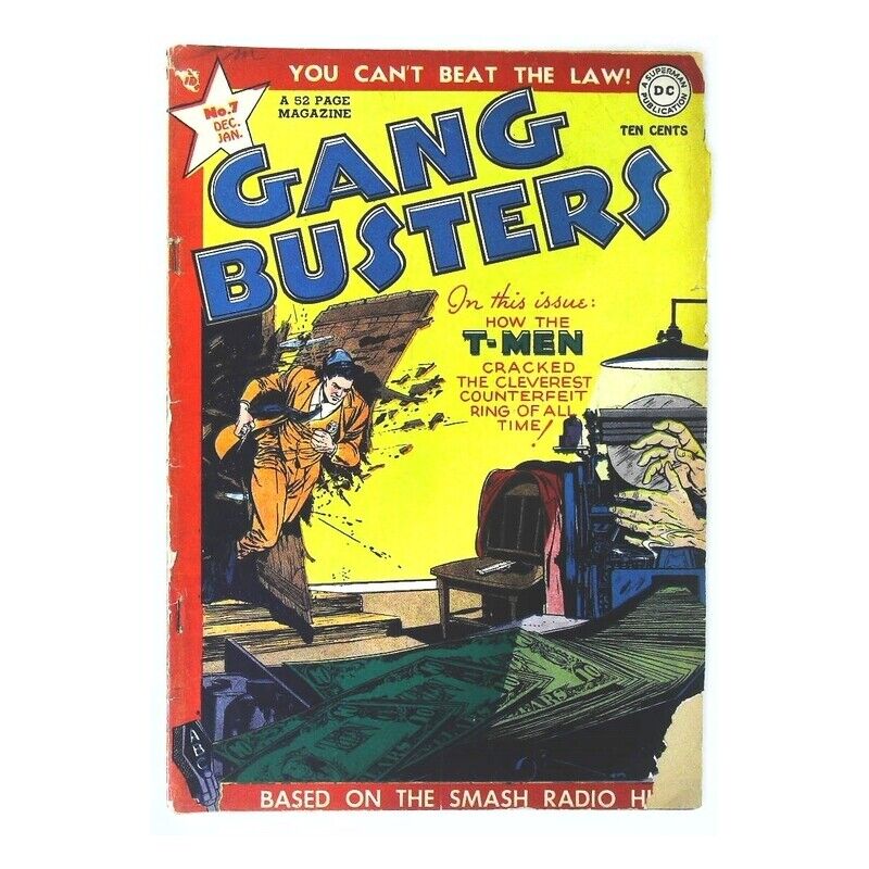 Gang Busters #7  - 1947 series DC comics Good+ Full description below [j@