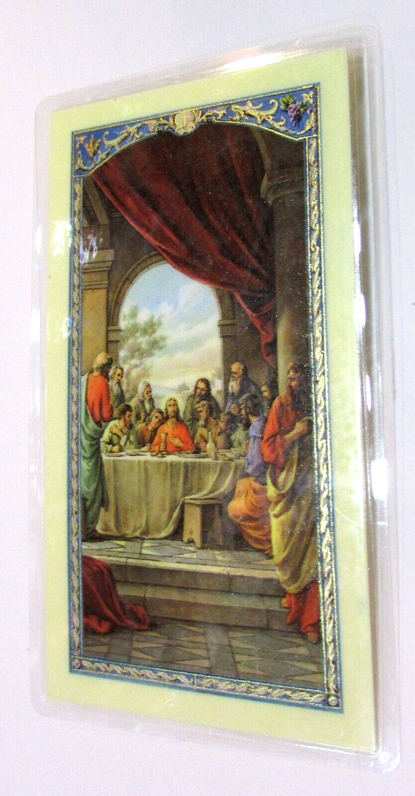 Excellent Vintage Apostles’ Creed 3x4 Laminated Holy Card Printed in Italy