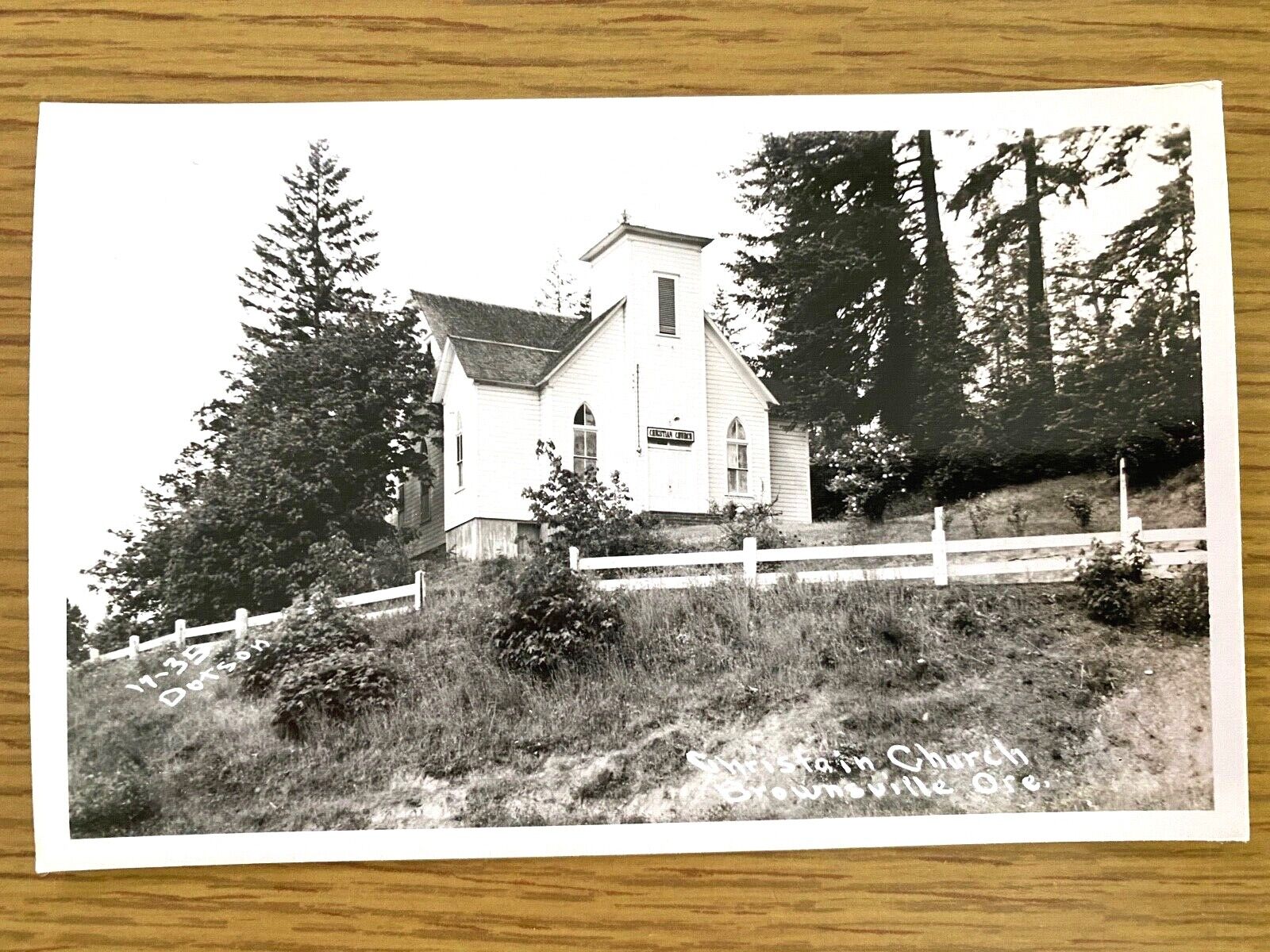 1940s RPPC - BROWNSVILLE, OREGON vintage real photo postcard CHRISTIAN CHURCH