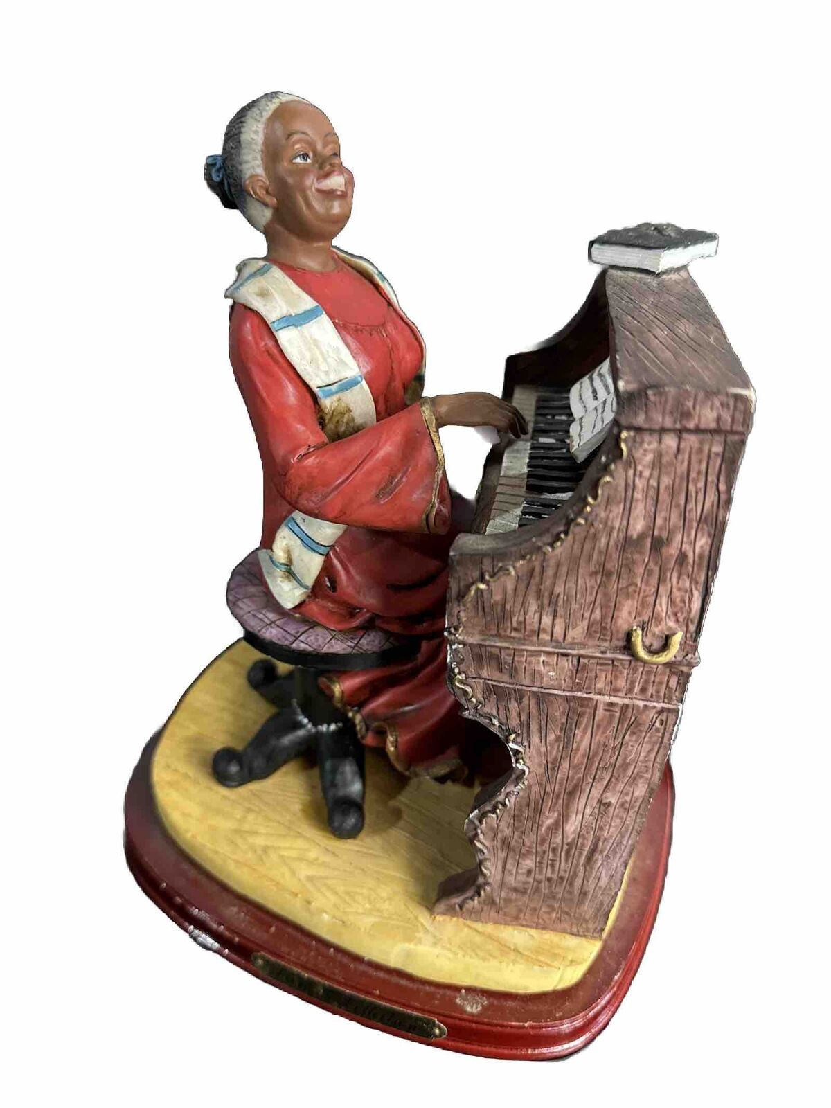 *RARE* Vintage Porcelain Figurine Lady Playing Piano Singing Hymns. Hard To Find