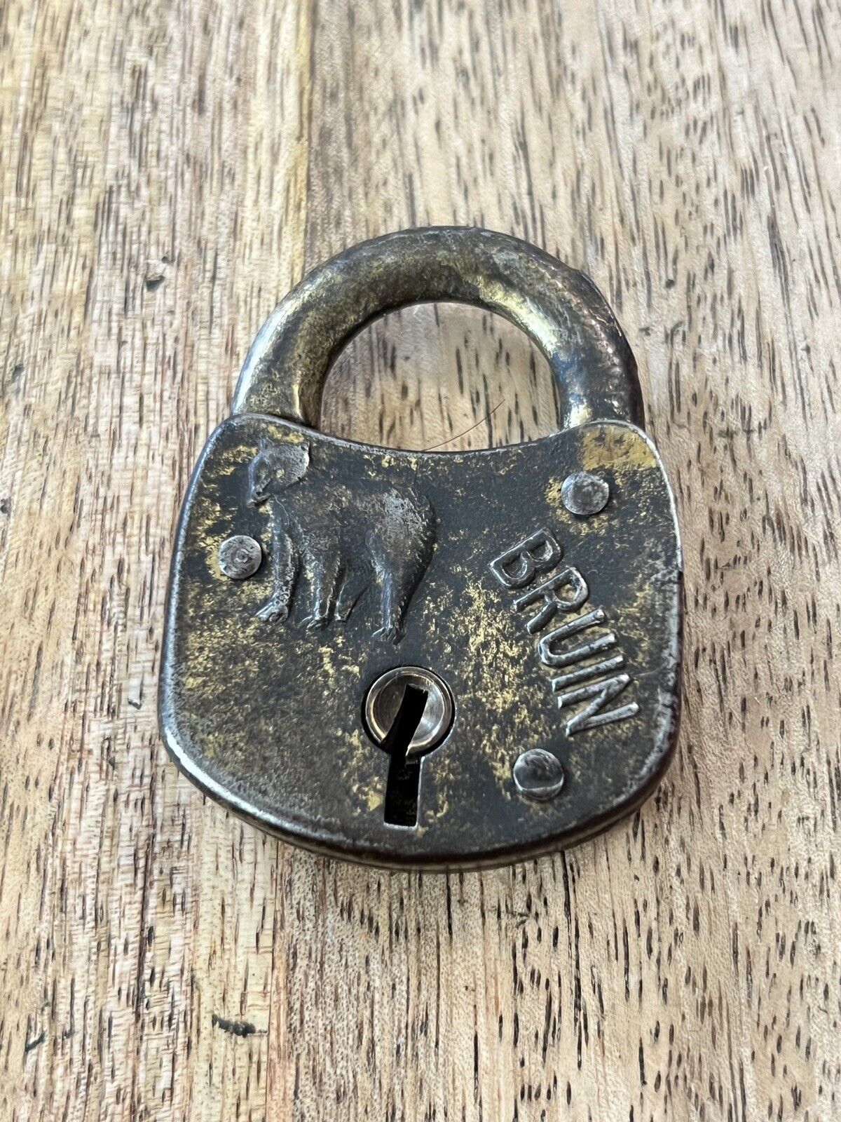 Vintage Old Antique Bruin Eagle Lock Co. Padlock No Key Lock