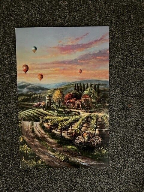 Thomas Kinkade Postcard Peaceful Valley Vineyard