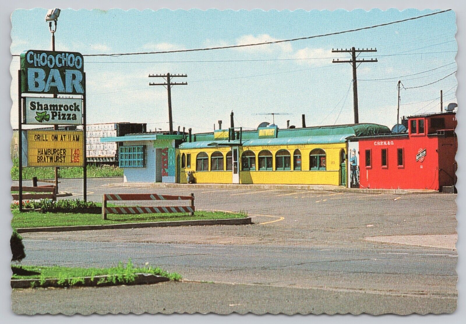 Superior Wisconsin, Choo Choo Bar, Advertising, Vintage Postcard