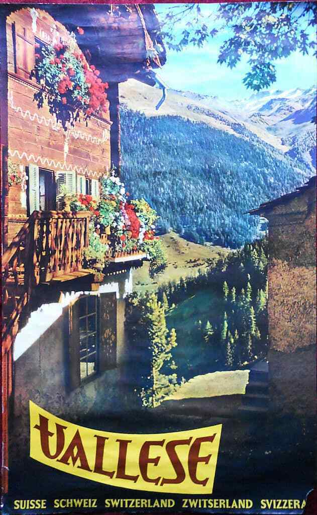 Original Poster Switzerland Suiza Valais Old House Traditional Alps Nature