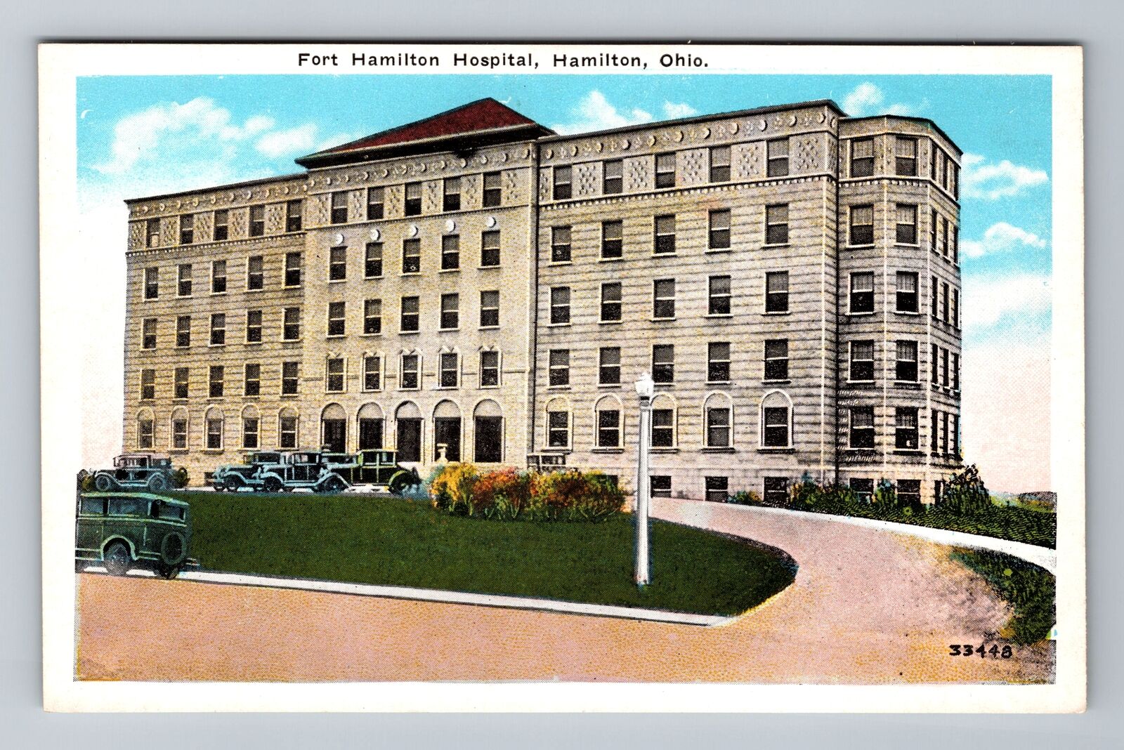 Hamilton OH-Ohio, Fort Hamilton Hospital, Antique Vintage Souvenir Postcard