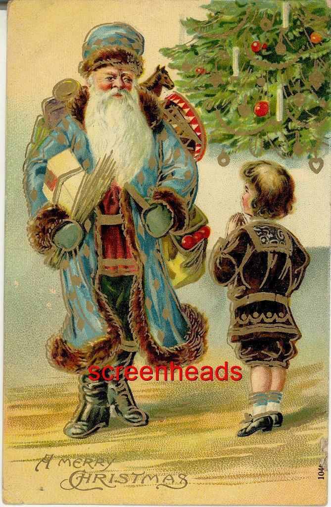 1909 Embossed Christmas Postcard 