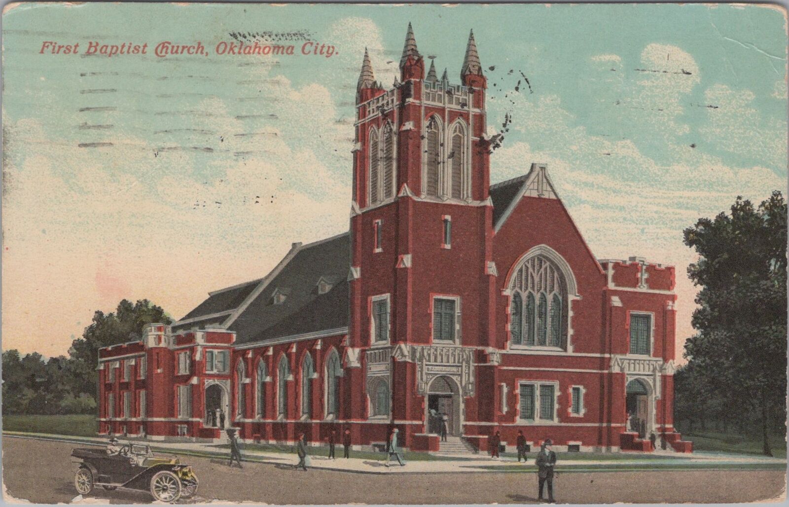 First Baptist Church, Oklahoma City 1914 Postcard