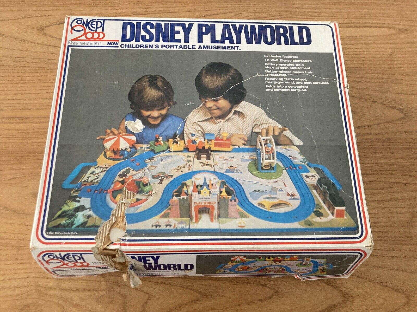 Vintage 1970s Concept 2000 Disney Playworld Plastic Fold Up Playset