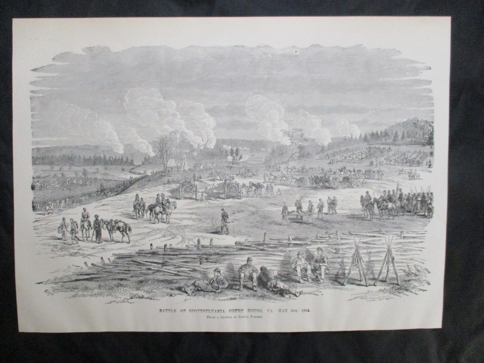 1884 Civil War Print - Battle of Spotsylvania Court House, VA., 1864 - FRAME IT