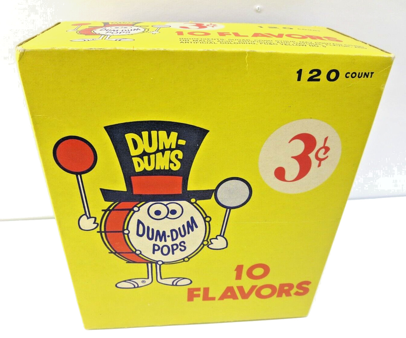 Vintage Dum Dum Pops 120 Count, Package, Box Only ex Cond.