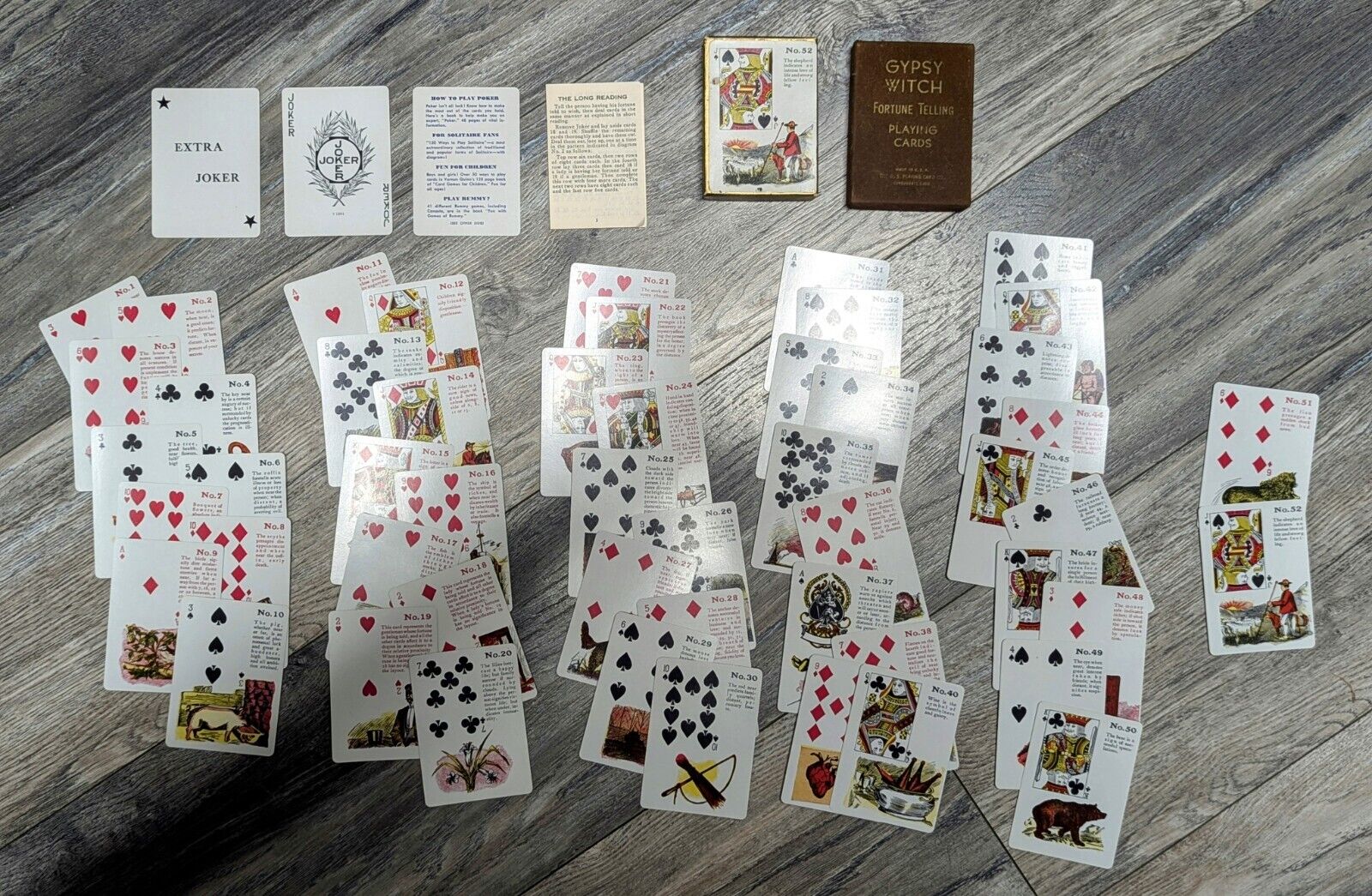 Vintage 1940s Gypsy Witch Fortune Telling Playing Cards Complete W/Instructions