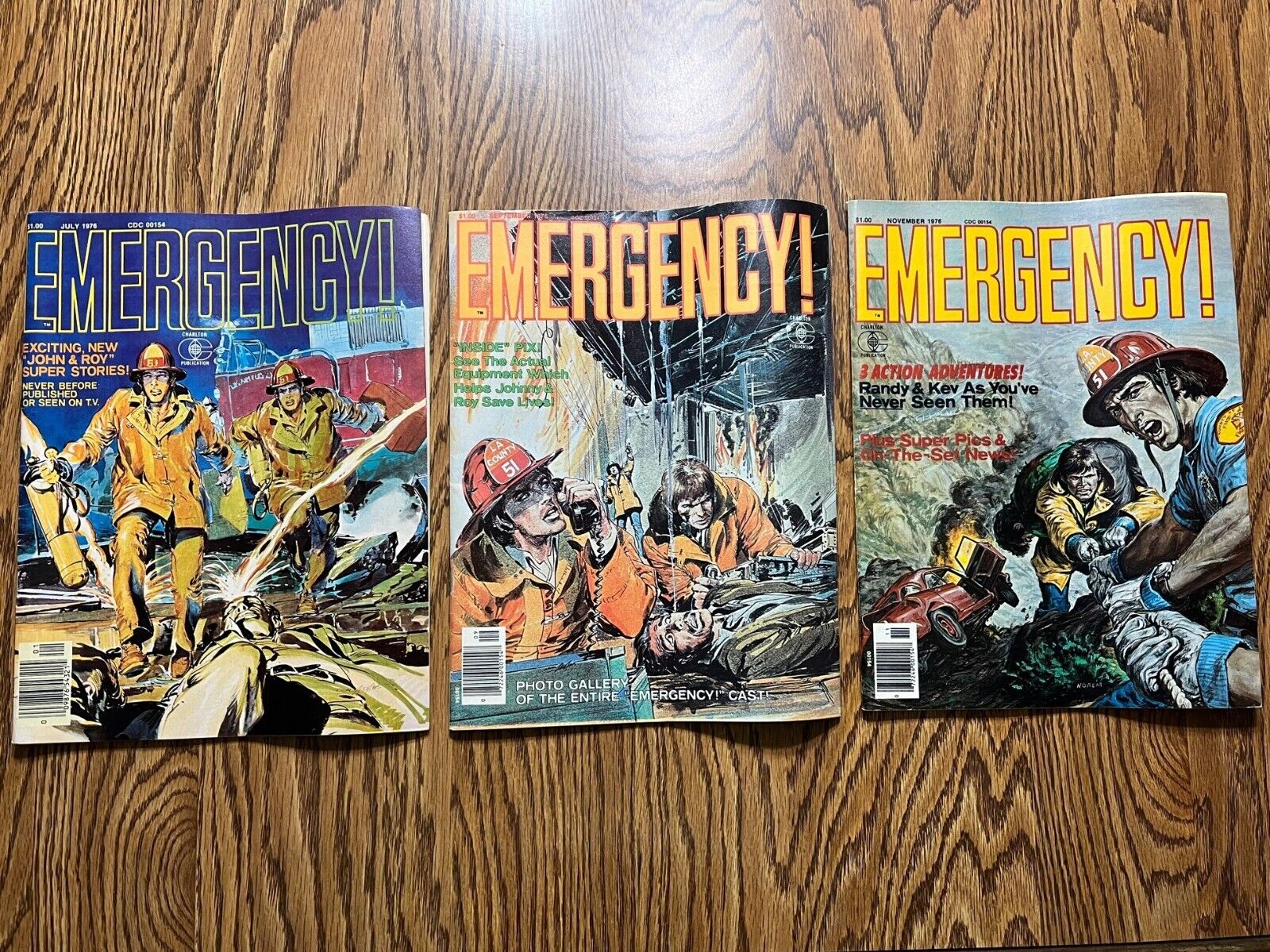 Vtg 1976 Emergency Station 51 Comic Books - July, September, & November