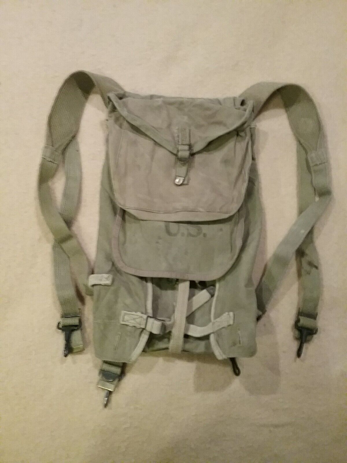WW2 Era M-1928 Haversack With Meat Can Pouch.