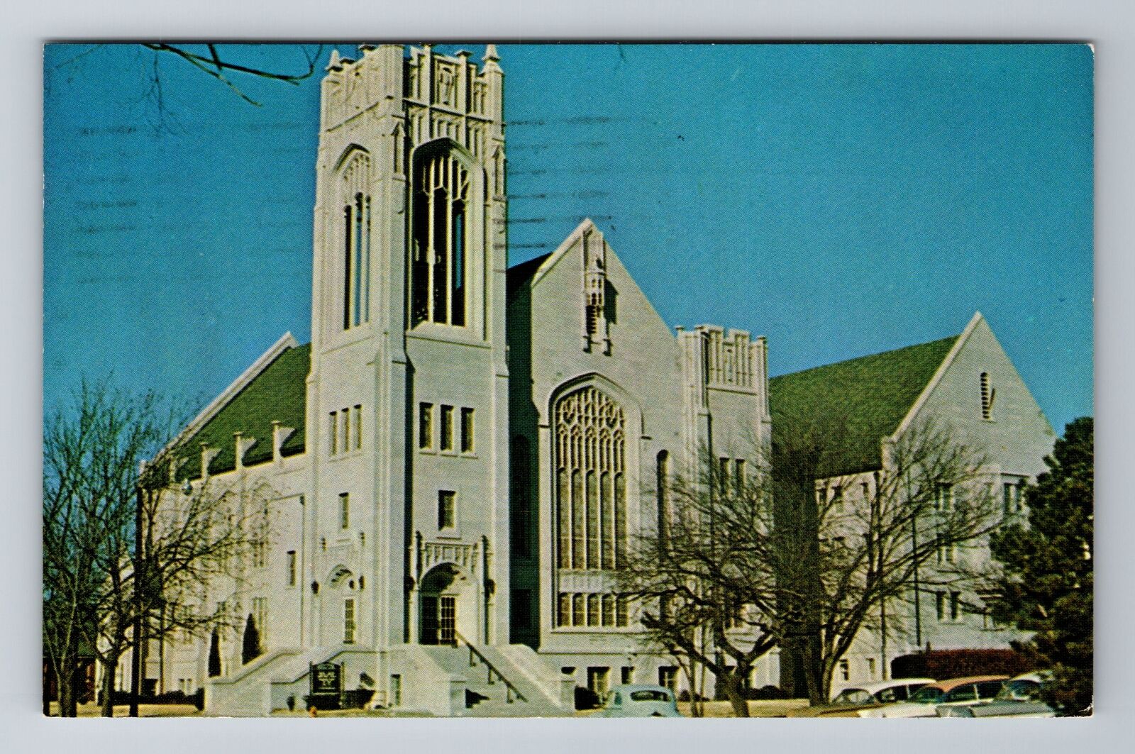 Norman OK-Oklahoma, McFarlin Memorial Methodist Church, Vintage c1964 Postcard