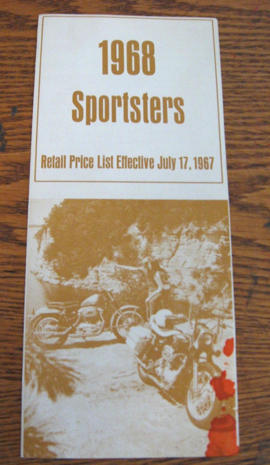 1968 Harley Davidson Sportster XLCH CH Original Price List Brochure Motorcycles