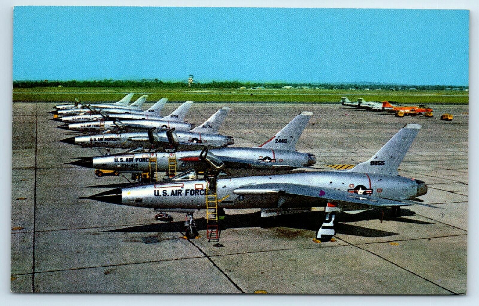 Postcard Seven F-105 Thunderchief Jet Fighter-Bombers Eglin AFB, FL A127