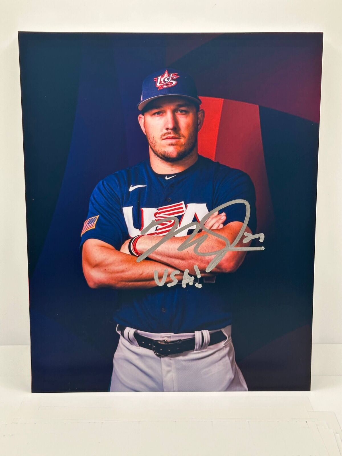 Mike Trout USA Inscribed Signed Autographed Photo Authentic 8X10 COA