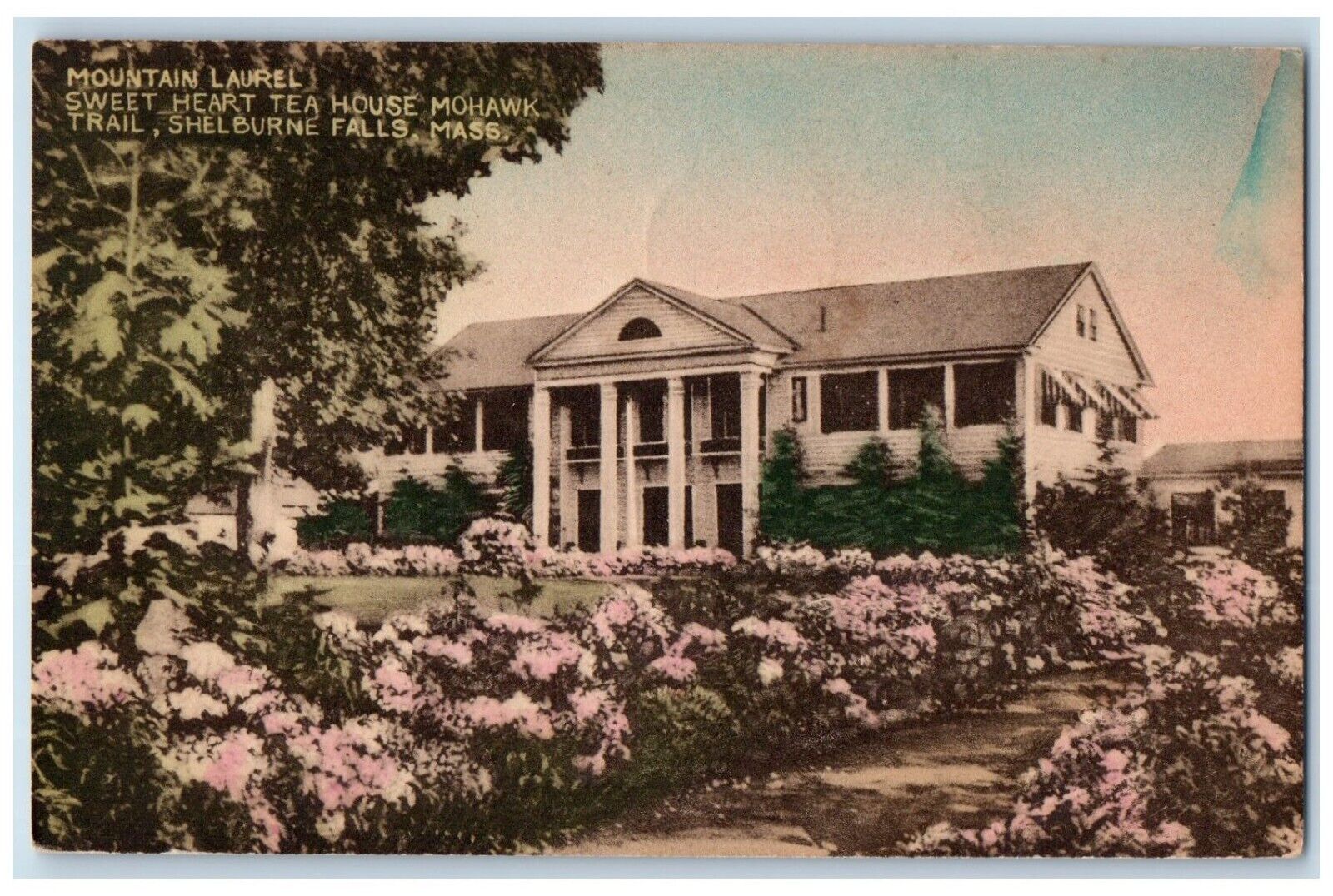 1948 Mountain Laurel Heart Tea House Mohawk Trail Shelburne Falls MA Postcard