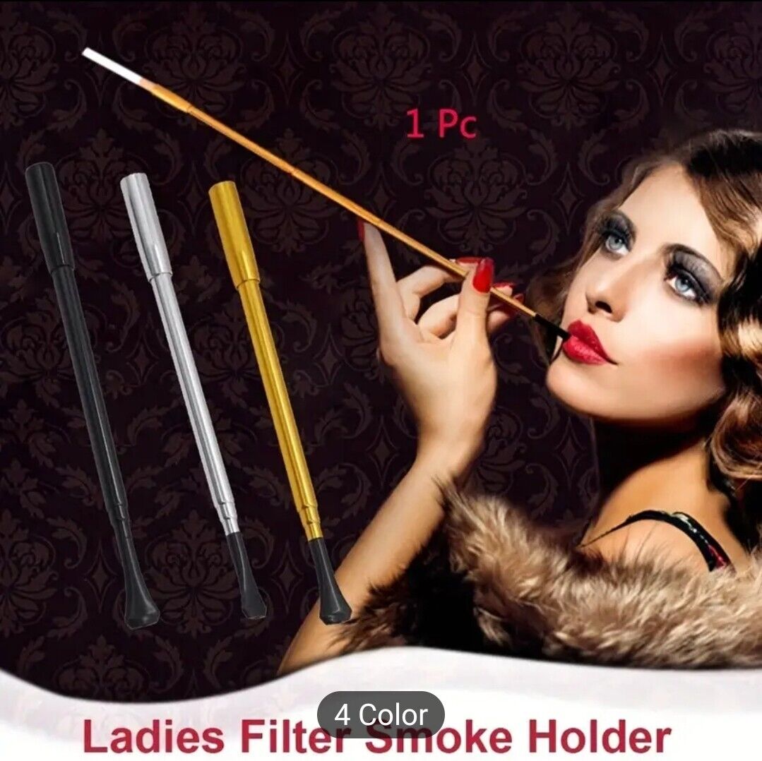 Vintage Telescopic Women Lady Slim Cigarette Holder (Black Or Gold) Inbox  Me