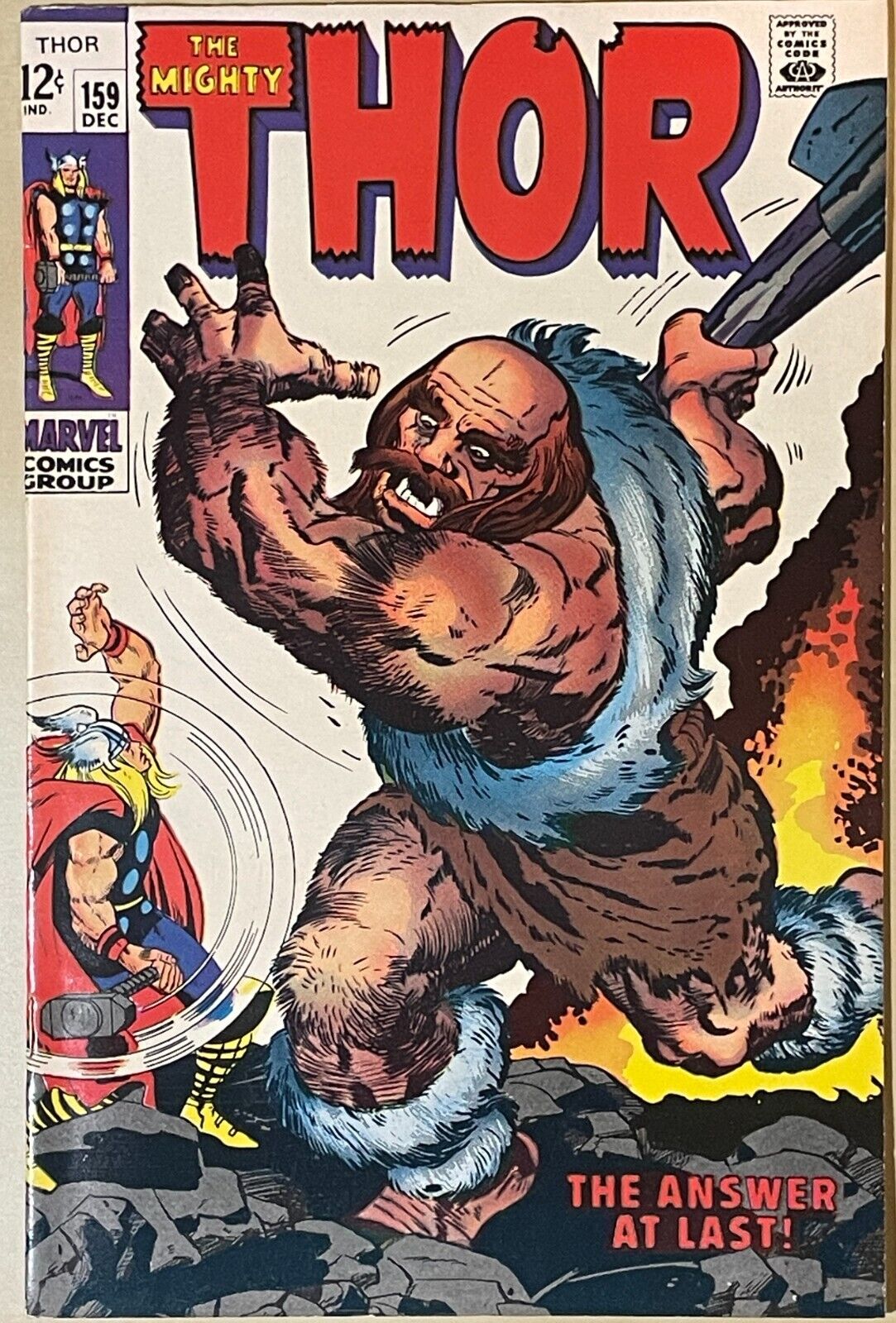 THOR #159 (1968) VF to VF+ SILVER AGE MARVEL COMICS JACK KIRBY STAN LEE