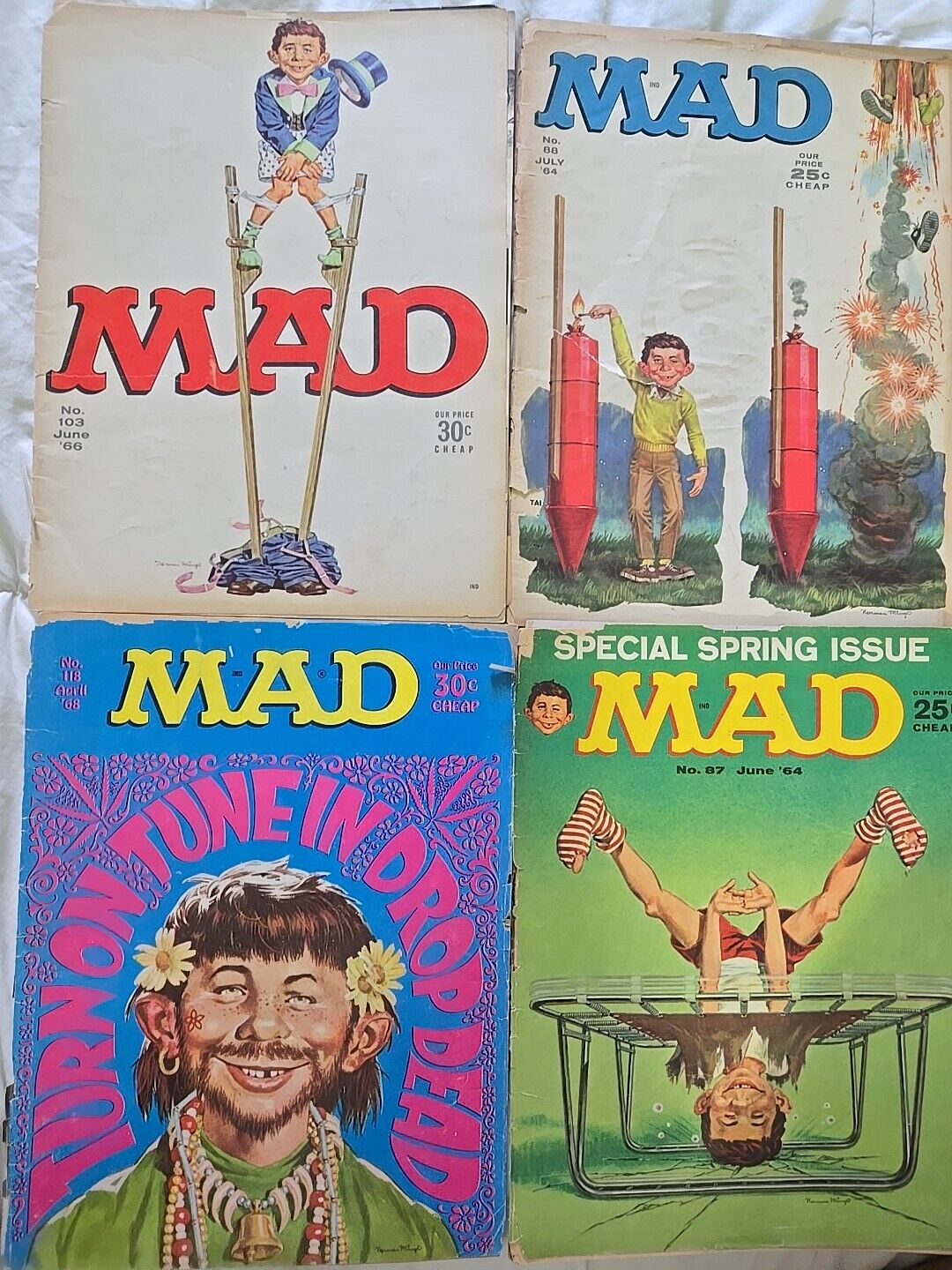 MAD MAGAZINE 4 Issues 1964 - 1968  Vintage Satire