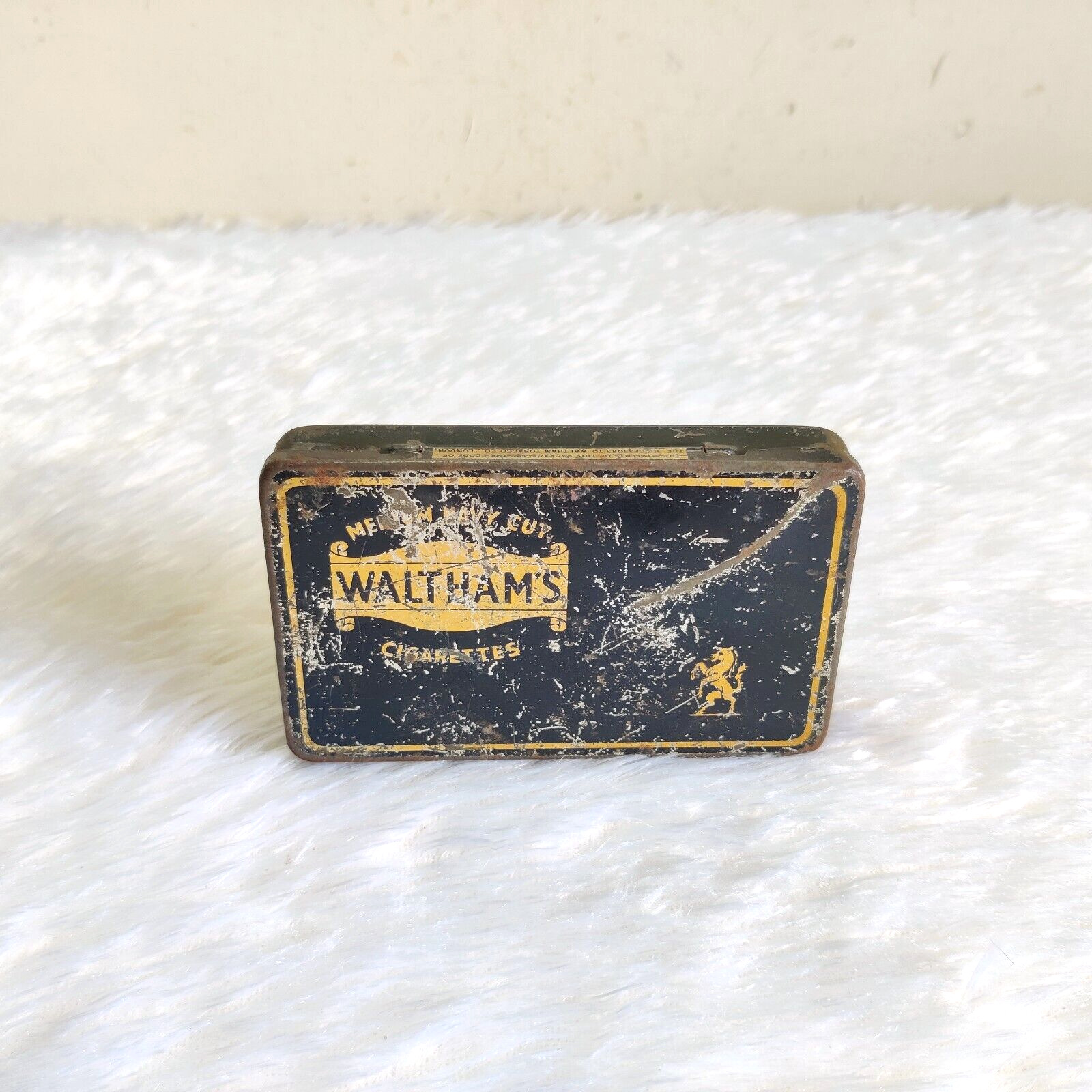 Vintage Medium Navy Cut Waltham\'s Cigarette Advertising Tin Box England TN283