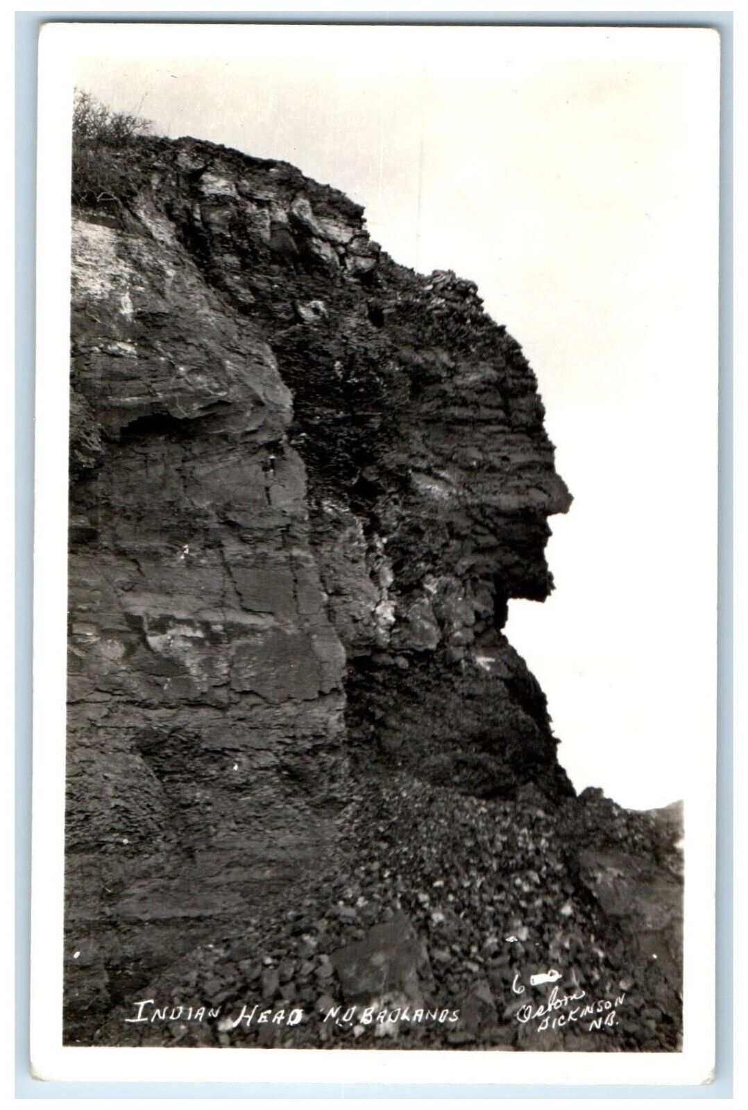 c1940's Indian Head Badlands North Dakota ND Osborn RPPC Photo Vintage Postcard