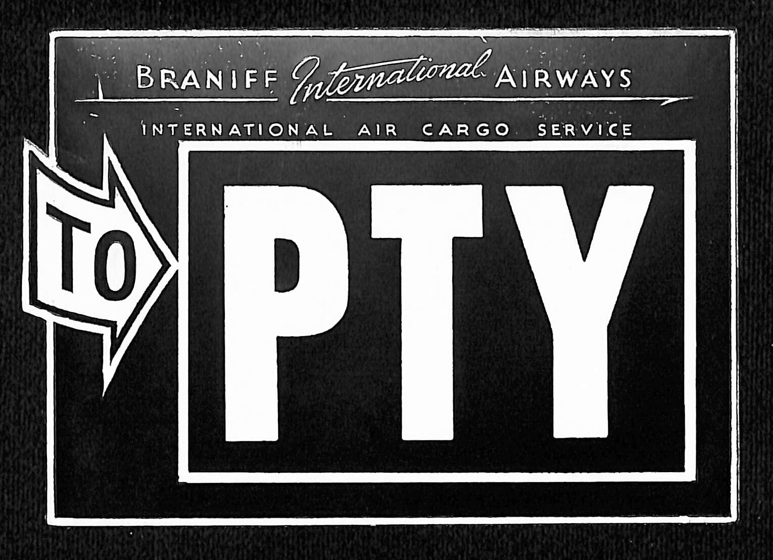 Braniff International Airways (1948-65) Gum Air Cargo Label \