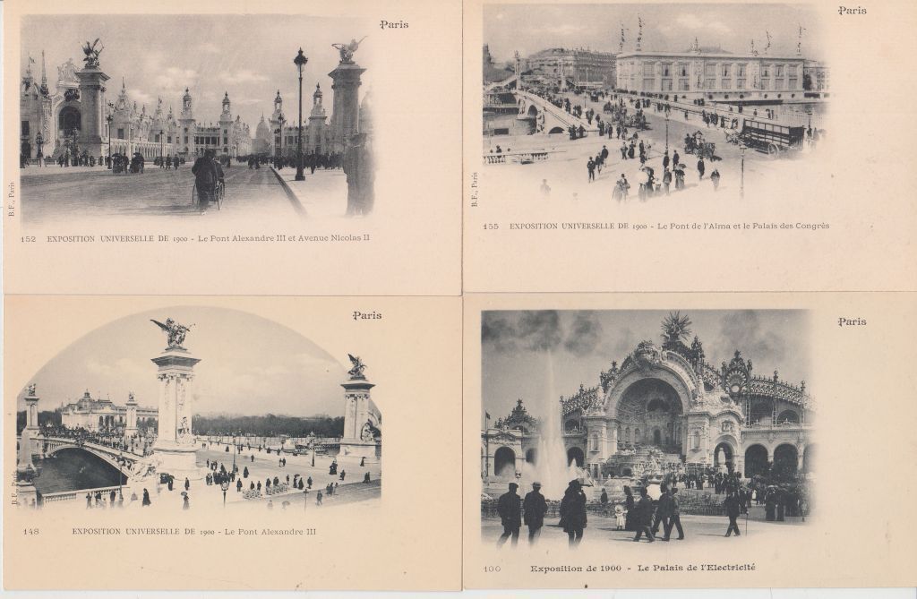 EXPO 1900 Paris 10 Vintage Postcards with Original Folder Series 1 B.F. (L5678)