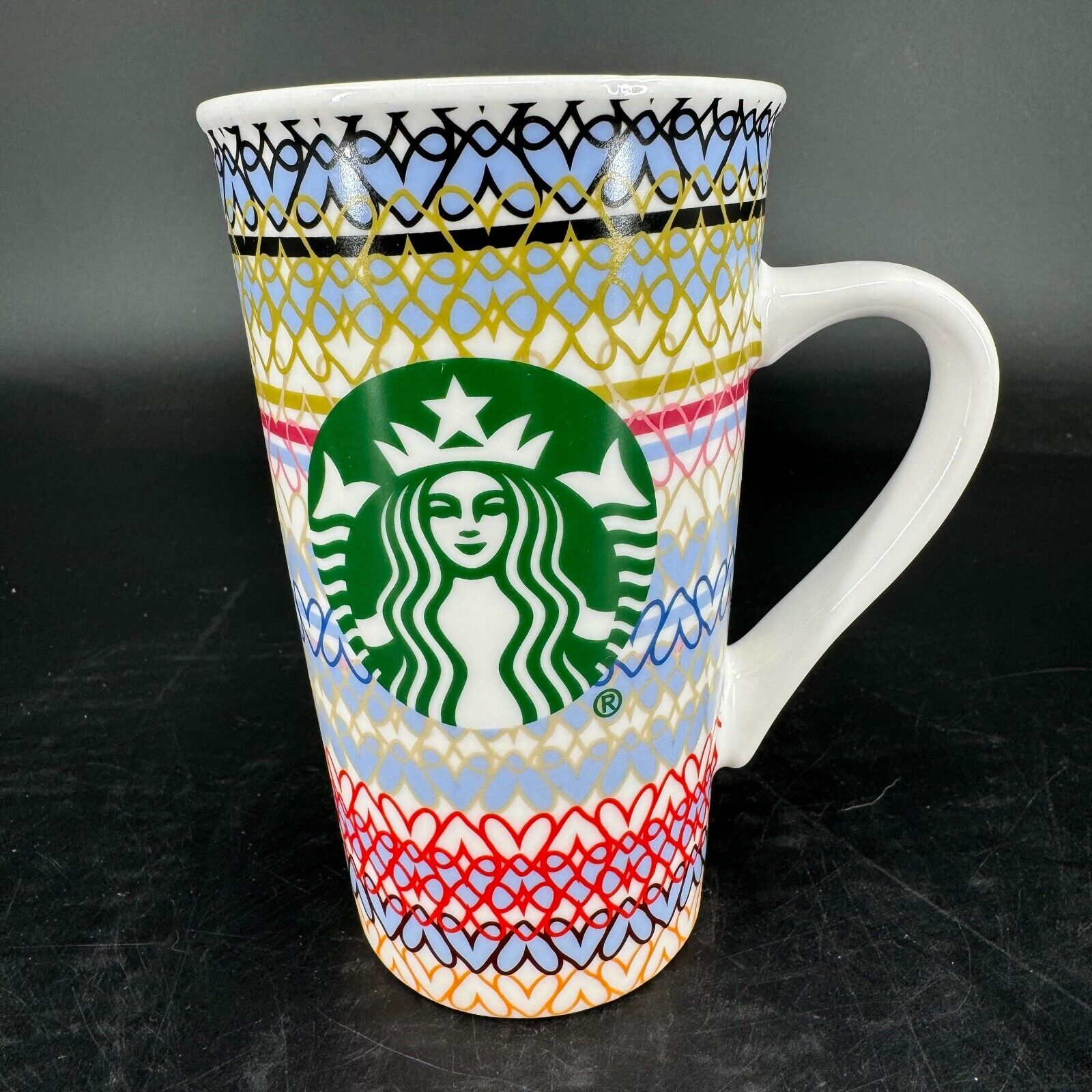 Starbucks Valentine\'s Day 2019 Multicolor Hearts Tall Coffee Tea Latte Mug 16oz
