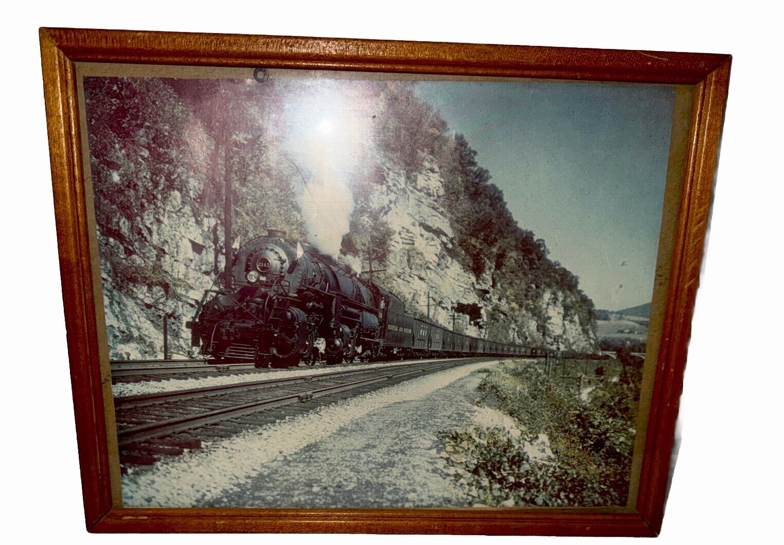 Vintage Norfolk And Western Framed Color Train Picture
