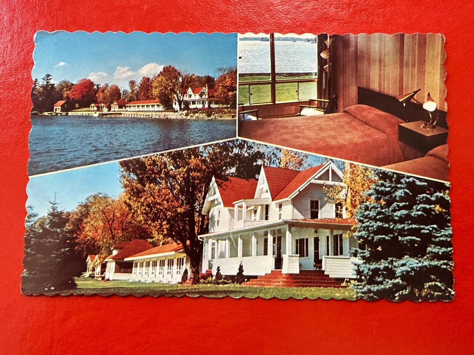 Vintage UNUSED Postcard~ONTARIO CANADA~GLEN HOUSE/MOTEL LANSDOWNE 1000 ISLANDS