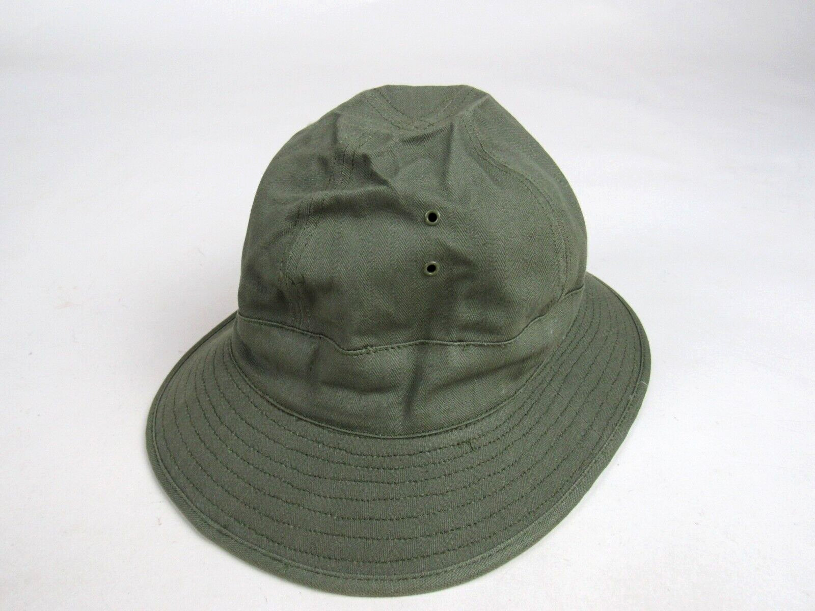 NOS Original Vtg 1942 WWII WAC HBT Green Daisy Mae Hat Bucket Sun 1940s 6 5/8