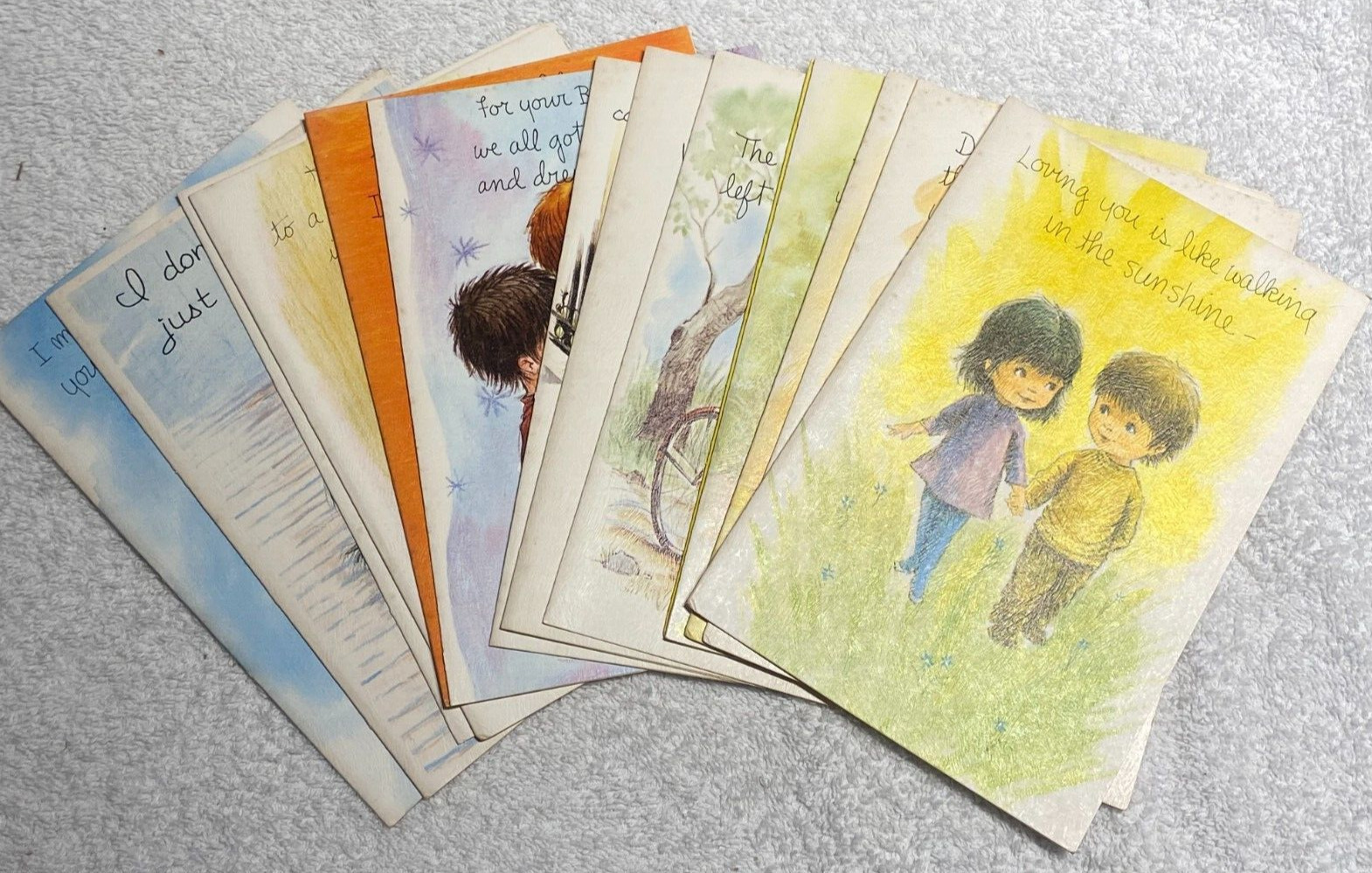 Vintage Lot 100+ Unused Greeting Cards, 70\'s - Love, Get Well & Birthday cards