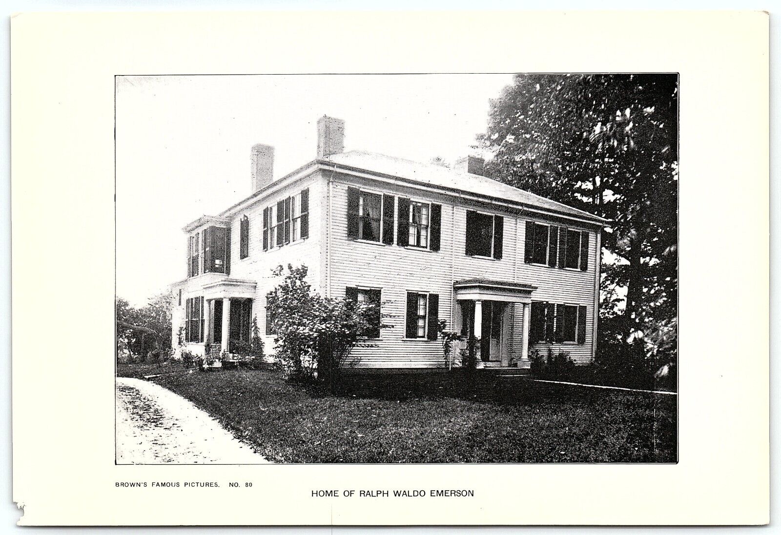 c1900 HOME OF RALPH WALDO EMERSON BROWN'S FAMOUS PICTURES 8 X 5.5 PRINT Z5554