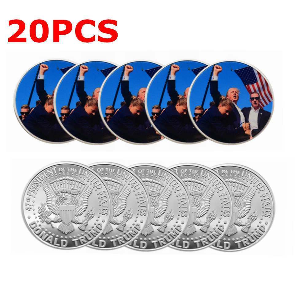 20pcs 2024 President Donald Trump Assassination Commemorative Challenge Coin