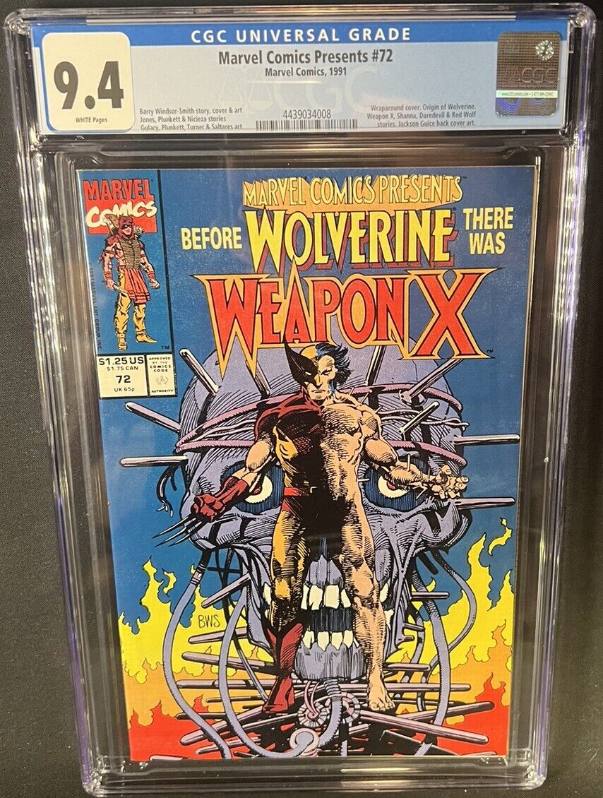 Marvel Comics Presents 72 CGC 9.4  1991 Marvel Comics Wolverine Weapon X Origin