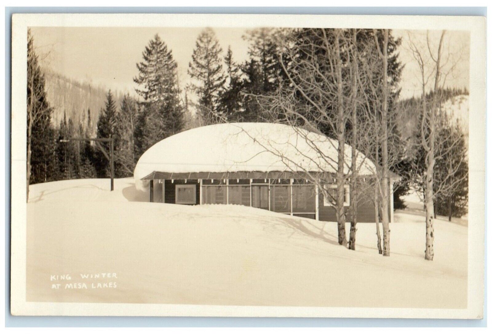 c1910's King Winter At Mesa Lake Colorado CO RPPC Photo Antique Postcard