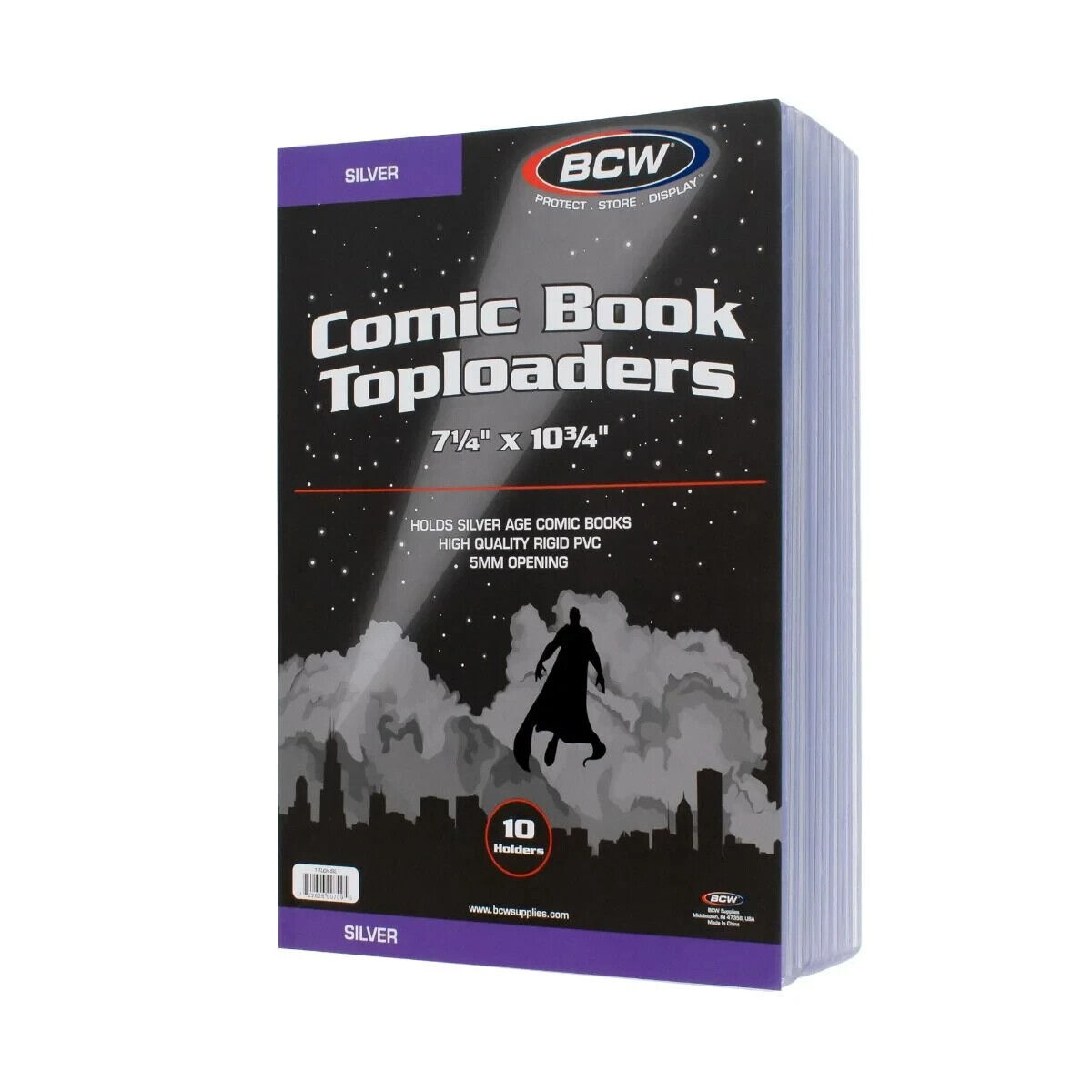 20 BCW Comic Book Toploaders (Silver Age) - Rigid 5mm Plastic Top load Holders