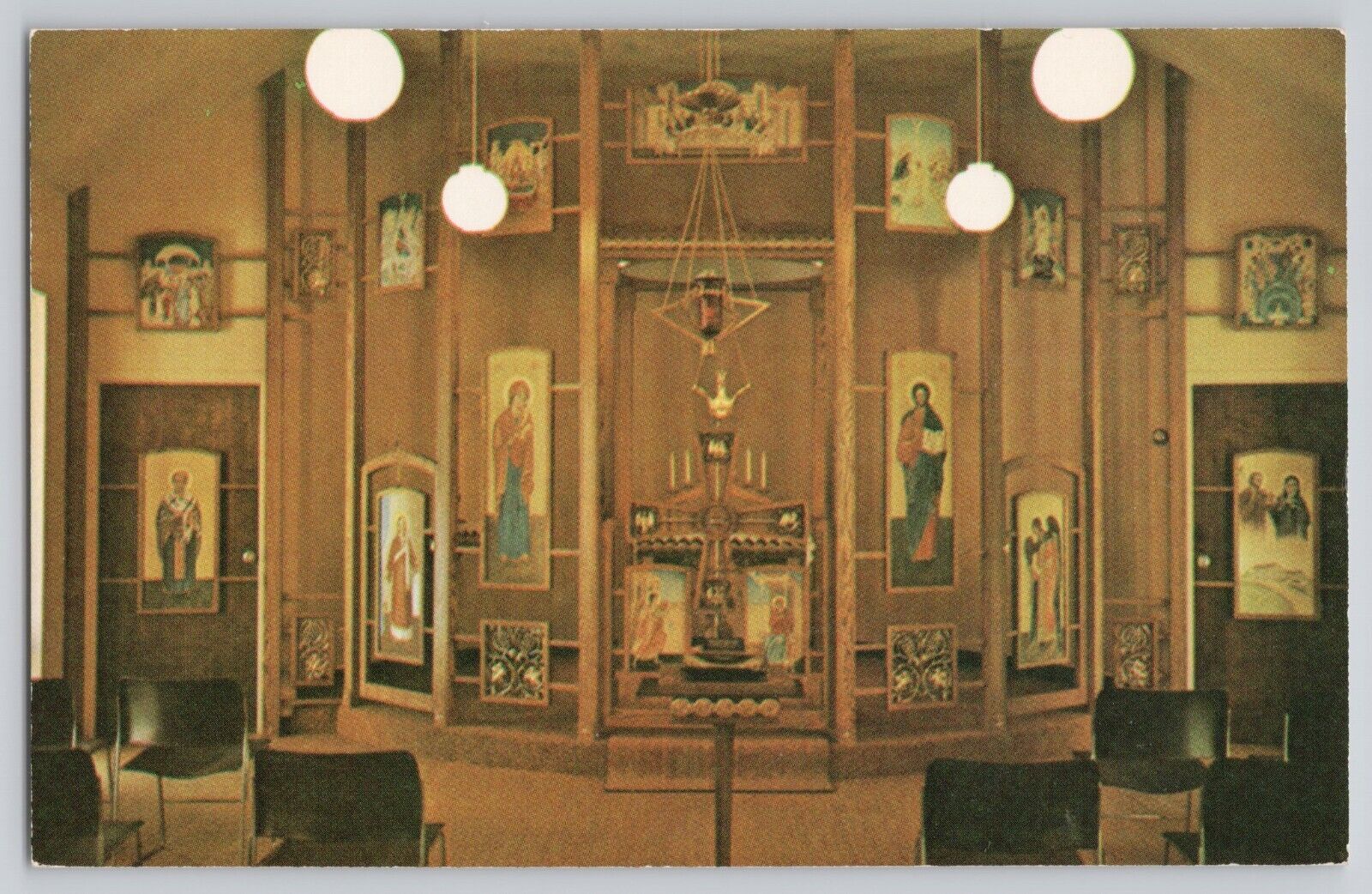 Chapel of the Queen of Heaven Convent Postcard Warren Ohio Benedictine Sisters
