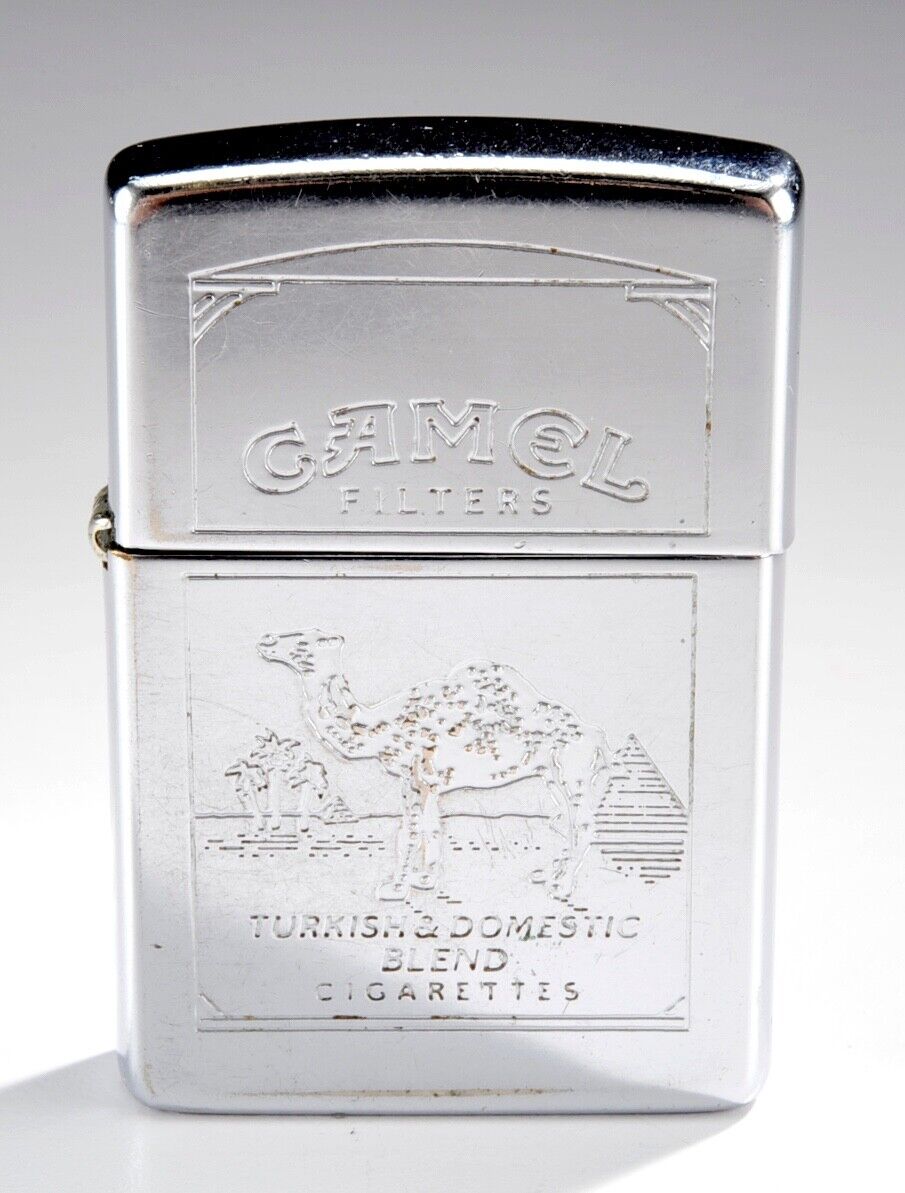 Zippo Lighter 1995 XI Camel Cigarettes Advertising Engraved Chrome Double-Sided