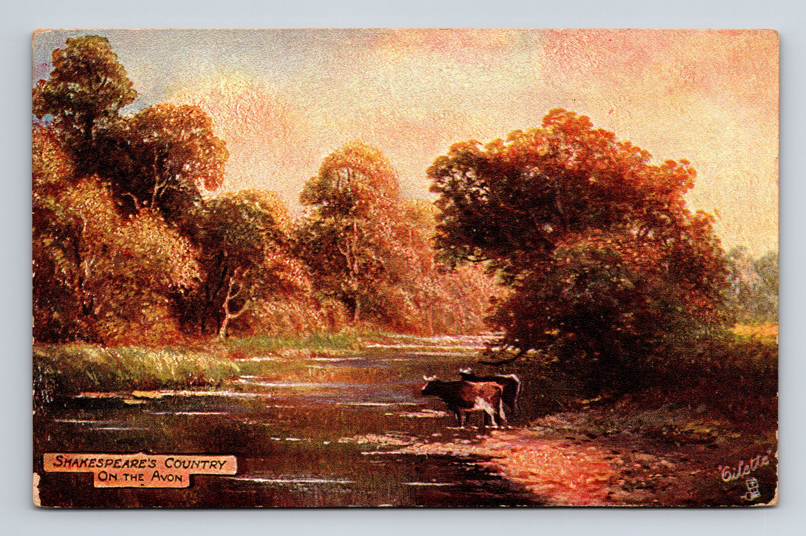 Landscape Stratford-On-Avon Shakespeare's Country Raphael Tucks Oilette Postcard