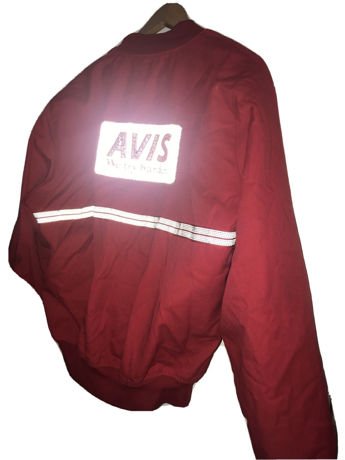 Vtg Avis Rent a Car Big Patch Logo Mechanic Employee Jacket 1980s USA made Men L