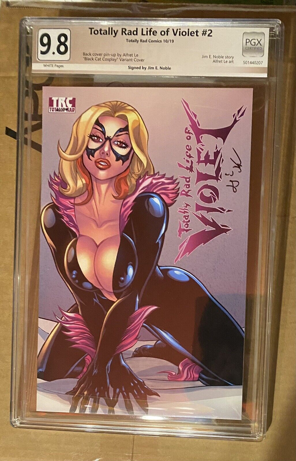 Totally Rad Life of Violet 2 2019 BLACK CAT Cosplay Signed Graded PGX 9.8 Noble