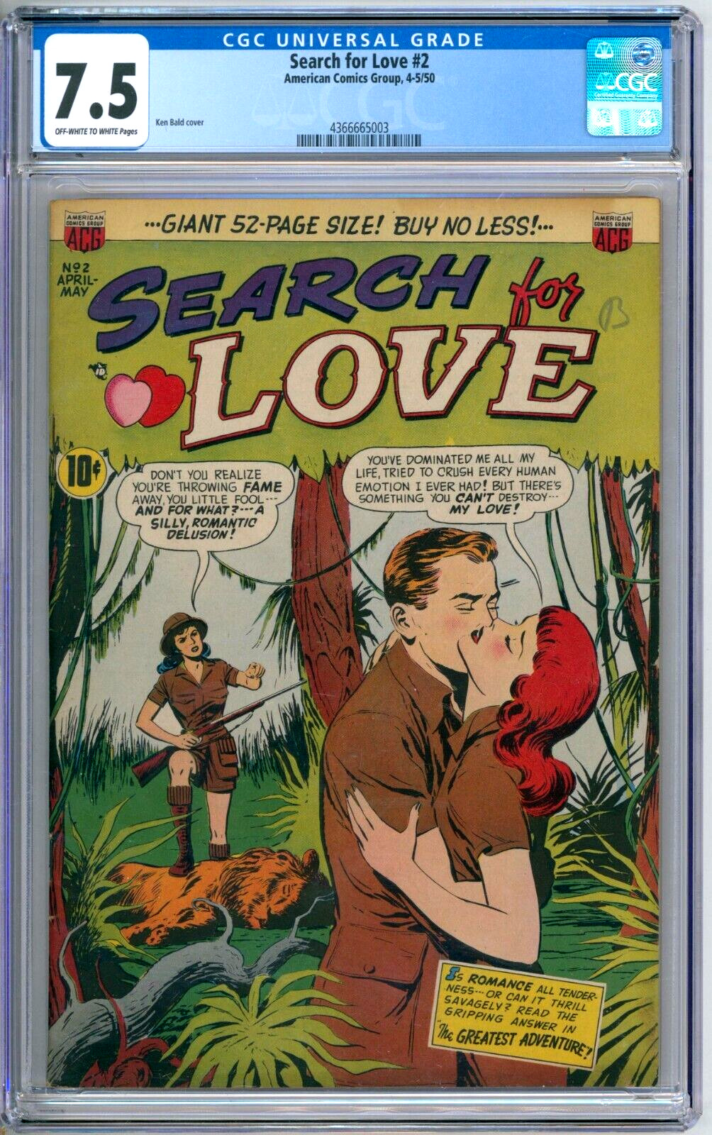Search For Love 2 CGC Graded 7.5 VF- Highest Graded American Comics Group 1950