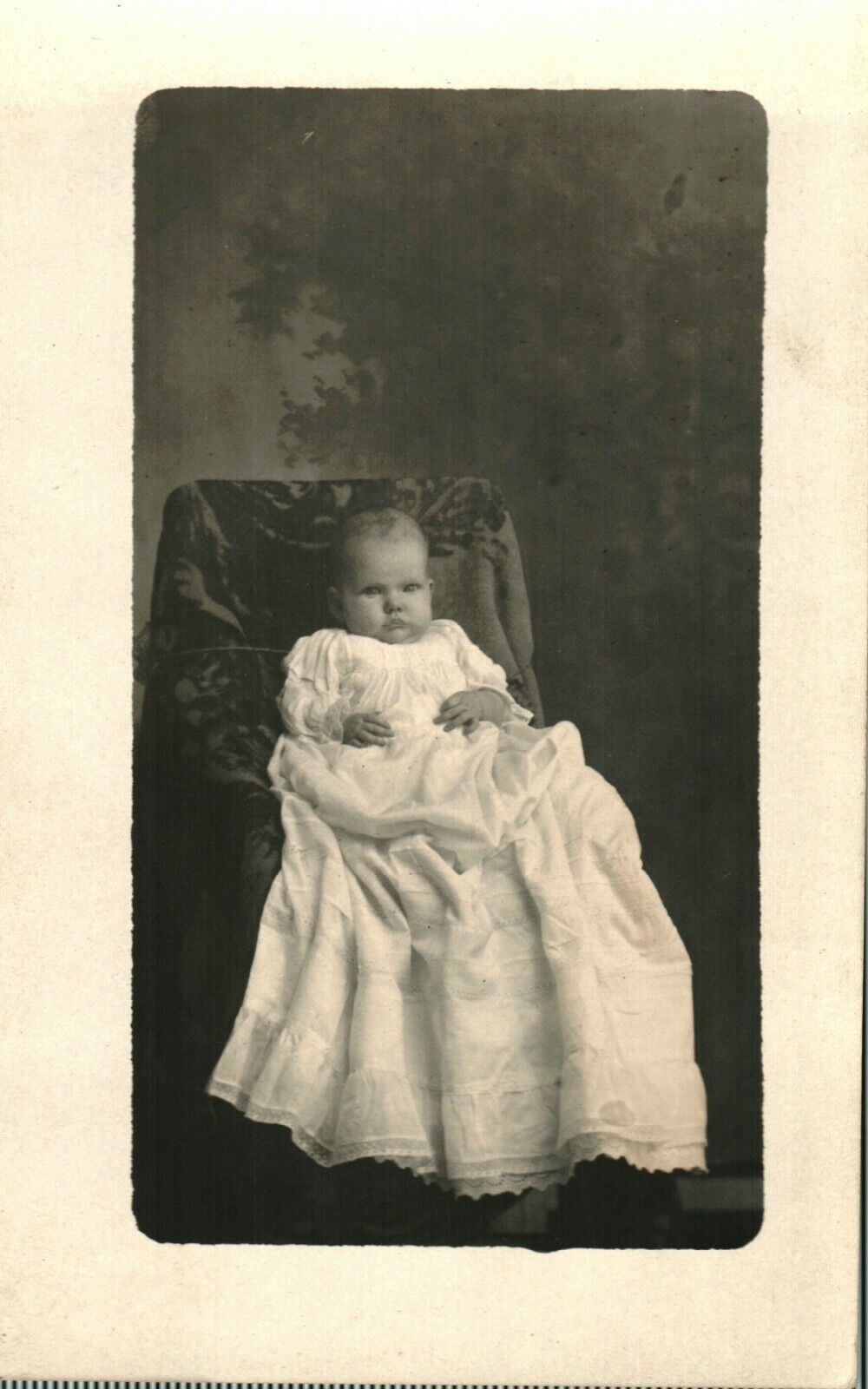 Antique Victorian Hidden Mother Baby Portrait RPPC