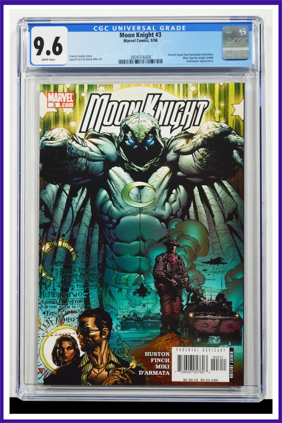 Moon Knight #3 CGC Graded 9.6 Marvel August 2006 White Pages Comic Book.