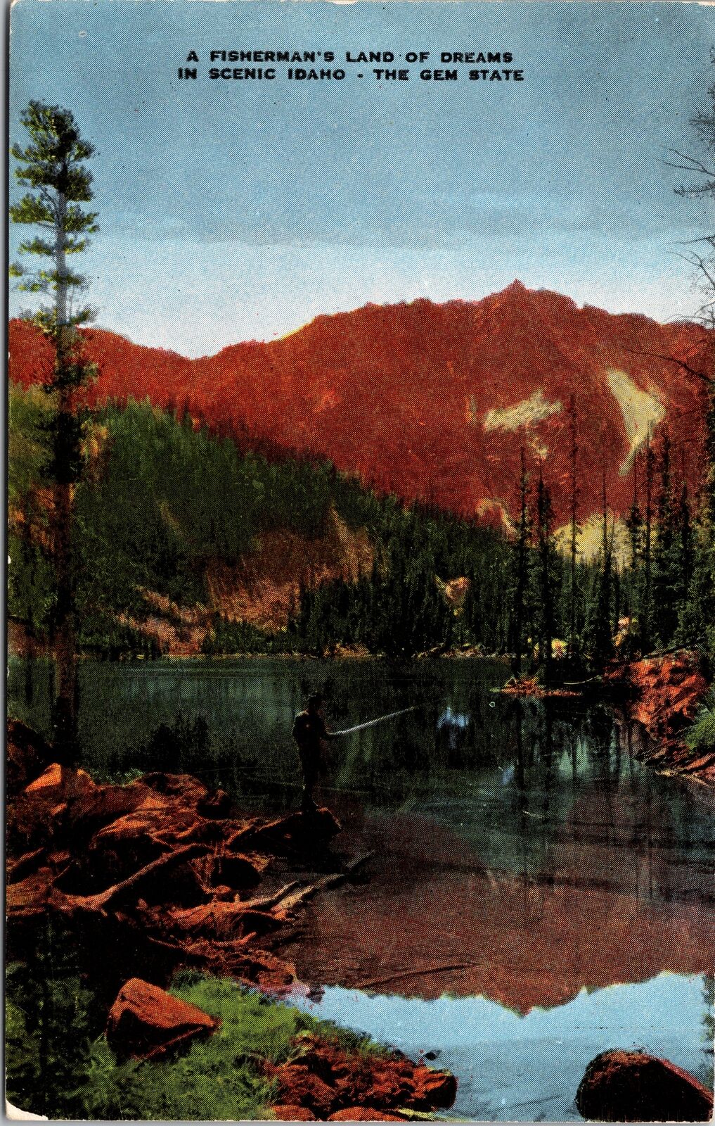 ID-Idaho, Fisherman\'s Land Dreams, Scenic, Vintage Postcard