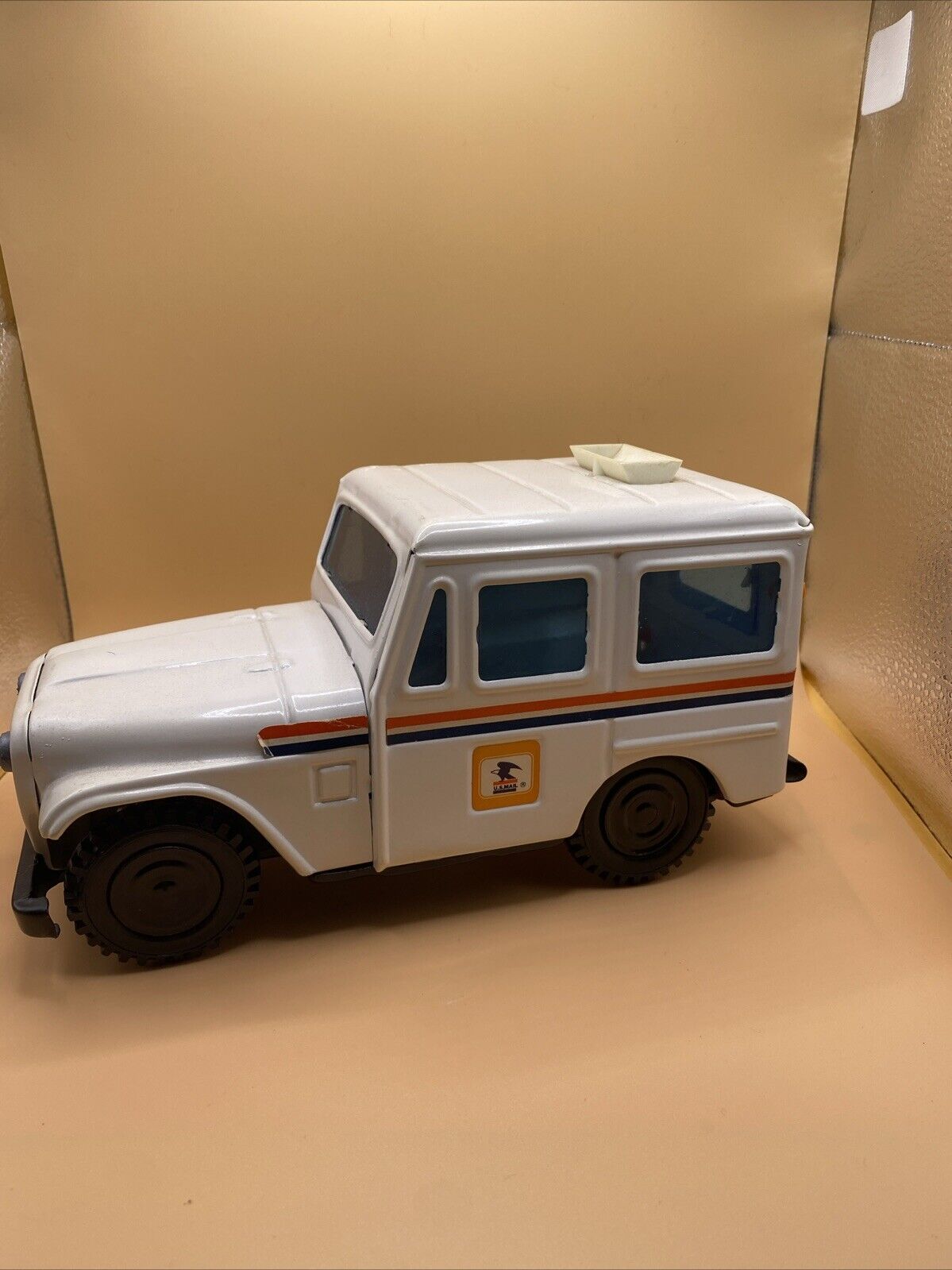 Vintage 1980s USPS  Mail Jeep Truck, Pressed Steel Bank Western Stamping Corp 