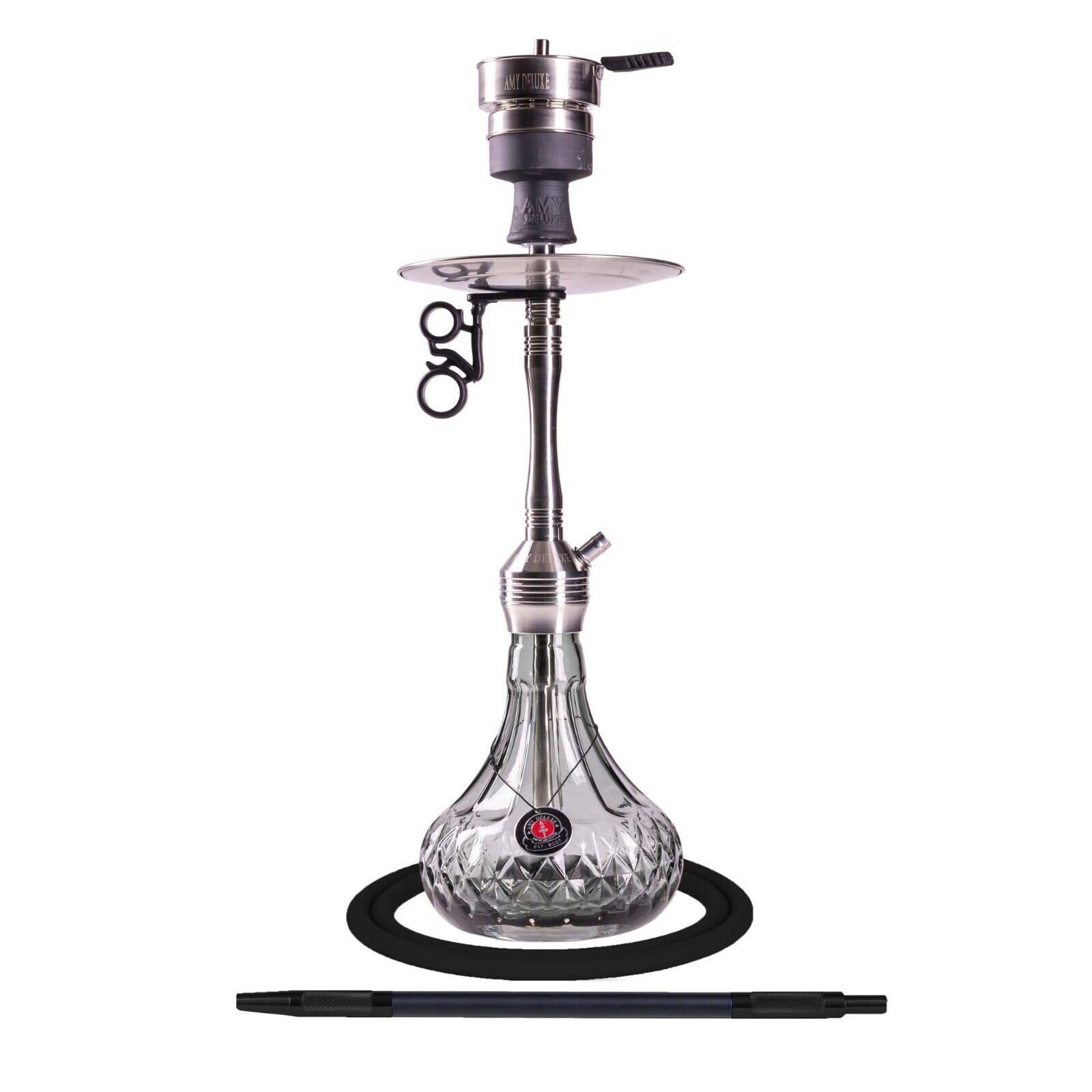 Amy Deluxe Xpress Fame S Hookah SHISHA WATERPIPE SS29.02| Black-Transparent.